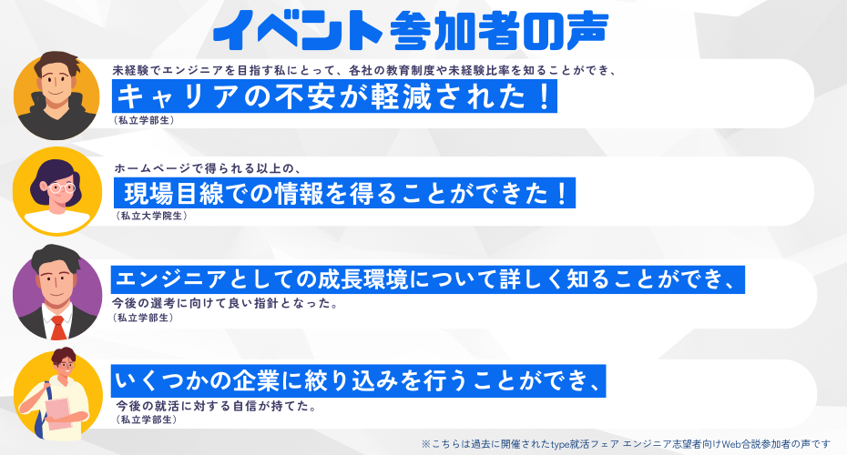 26卒・27卒と大好評のイベントです♪専攻分野問わずご参加いただけます。