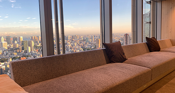 オフィスは東京都港区ミッドタウン・タワーの37階。窓からは東京の綺麗な景色が一望できます。